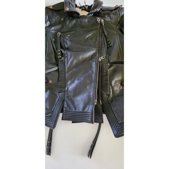 Harley Davidson Jacket Womens Medium Black Leather Zippers Pockets Studded New - Picture 12 of 16
